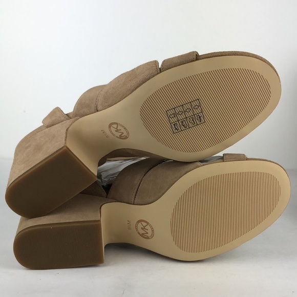 NEW Michael Kors Annalee Ankle Strap Peep Toe Sandals Heels 9.5 - Picture 9 of 11